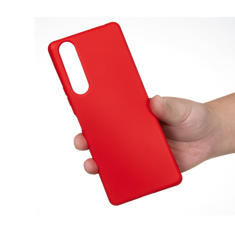 For Sony Xperia 5 Plus / Xperia 1 II Solid Color Liquid Silicone Dropproof Full Coverage Protective Case(Red) by buy2fix
