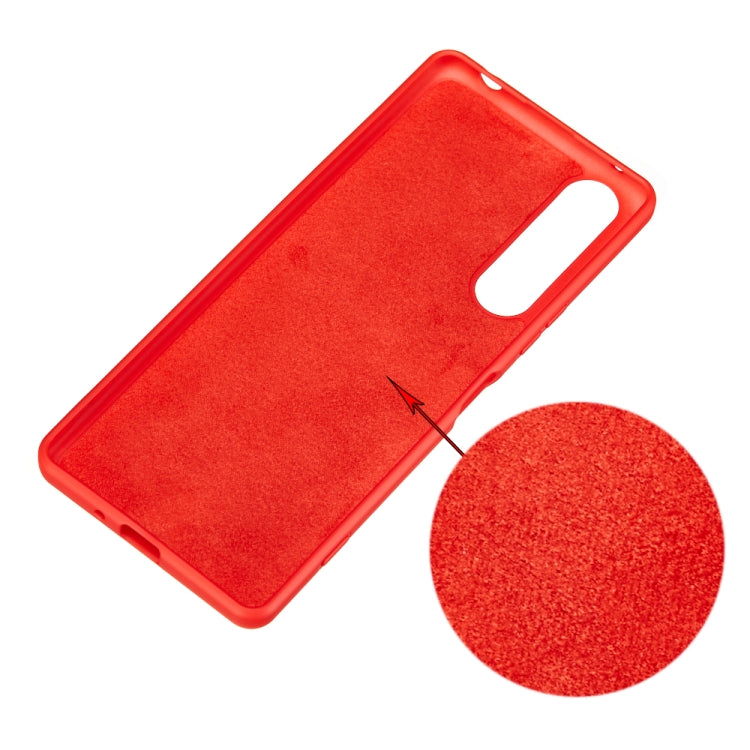 For Sony Xperia 5 Plus / Xperia 1 II Solid Color Liquid Silicone Dropproof Full Coverage Protective Case(Red) by buy2fix