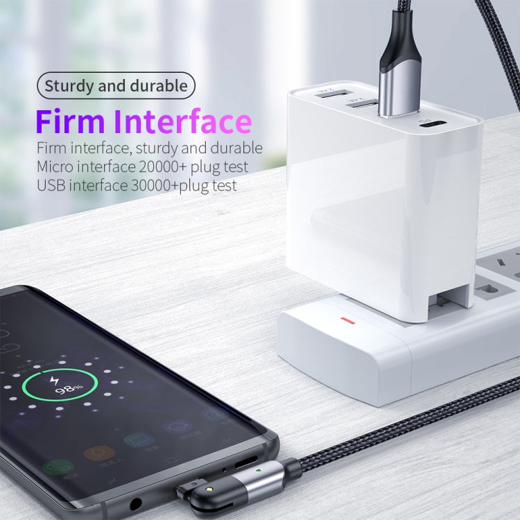 FXCM-WY0G 2.4A USB to Micro USB 180 Degree Rotating Elbow Charging Cable, Length:1.2m(Grey) by buy2fix