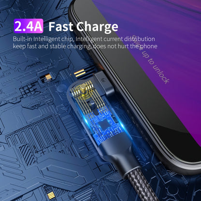 FXCM-WY0G 2.4A USB to Micro USB 180 Degree Rotating Elbow Charging Cable, Length:1.2m(Grey) by buy2fix