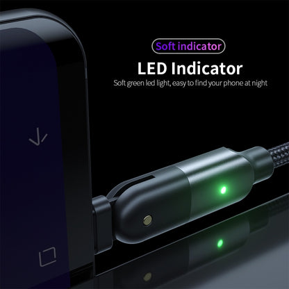 FXCM-WY0G 2.4A USB to Micro USB 180 Degree Rotating Elbow Charging Cable, Length:1.2m(Grey) by buy2fix