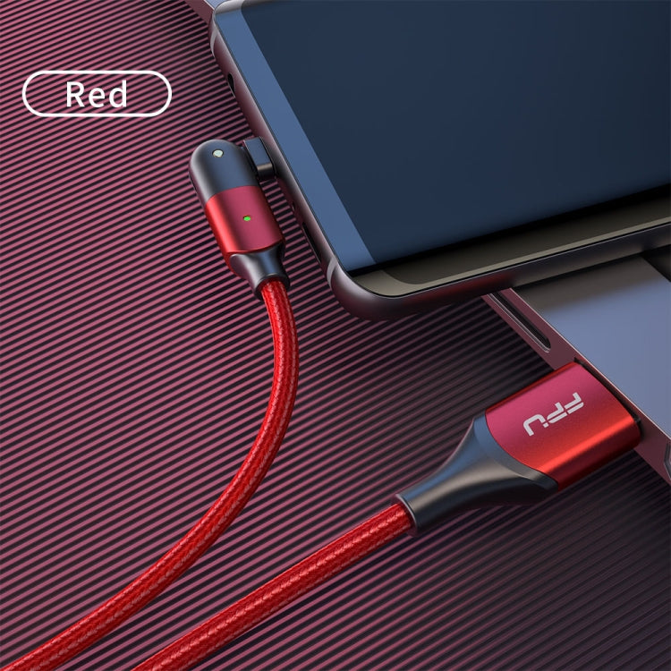 ZFXCT-WYA09 3A USB to USB-C / Type-C 180 Degree Rotating Elbow Charging Cable, Length:2m(Red) by buy2fix