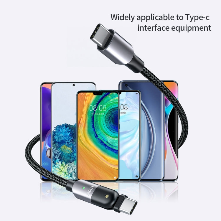 FXCTL-WY0G 60W 3A USB-C / Type-C to Type-C 180 Degree Rotating Elbow Fast Charging Cable, Length:1.2m(Grey) by buy2fix