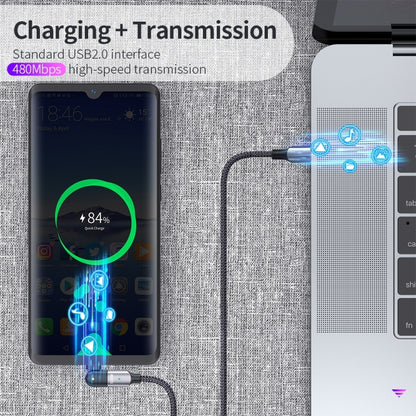 FXCTL-WY0G 100W 5A USB-C / Type-C to Type-C 180 Degree Rotating Elbow Fast Charging Cable, Length:1.2m(Grey) - USB-C & Type-C Cable by buy2fix | Online Shopping UK | buy2fix