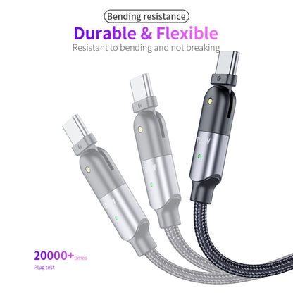 FXCTL-WYA0G 100W 5A USB-C / Type-C to Type-C 180 Degree Rotating Elbow Fast Charging Cable, Length:2m(Grey) by buy2fix