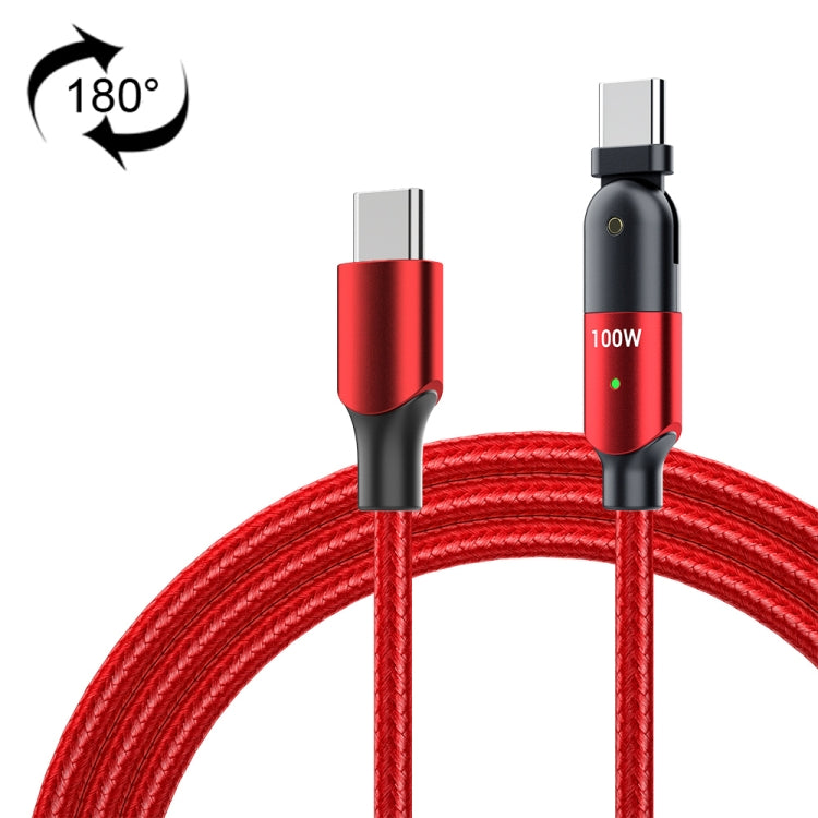 FXCTL-WYA09 100W 5A USB-C / Type-C to Type-C 180 Degree Rotating Elbow Fast Charging Cable, Length:2m(Red) by buy2fix