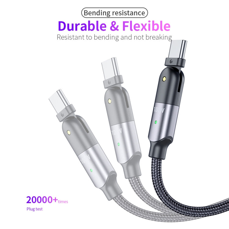 FXCTL-WYA09 100W 5A USB-C / Type-C to Type-C 180 Degree Rotating Elbow Fast Charging Cable, Length:2m(Red) by buy2fix