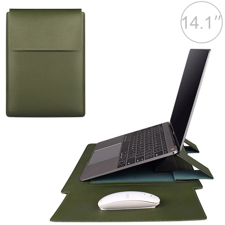 PU05 Sleeve Leather Case Carrying Bag for 14.1 inch Laptop(Green) by buy2fix