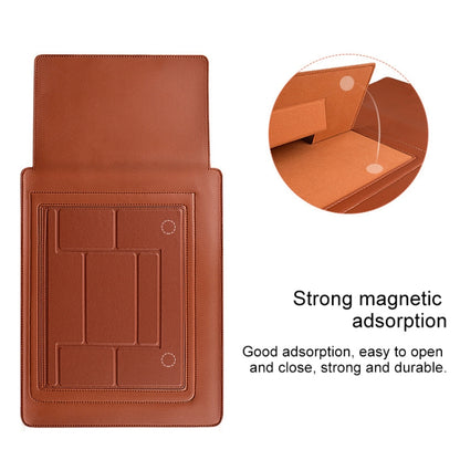 PU05 Sleeve Leather Case Carrying Bag with Small Storage Bag for 14.1 inch Laptop(Green) by buy2fix