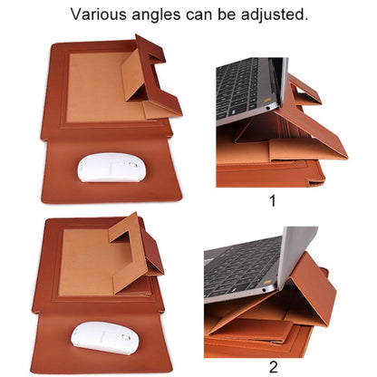 PU05 Sleeve Leather Case Carrying Bag with Small Storage Bag for 15.4 inch Laptop(Yellow) by buy2fix