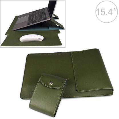 PU05 Sleeve Leather Case Carrying Bag with Small Storage Bag for 15.4 inch Laptop(Green) by buy2fix
