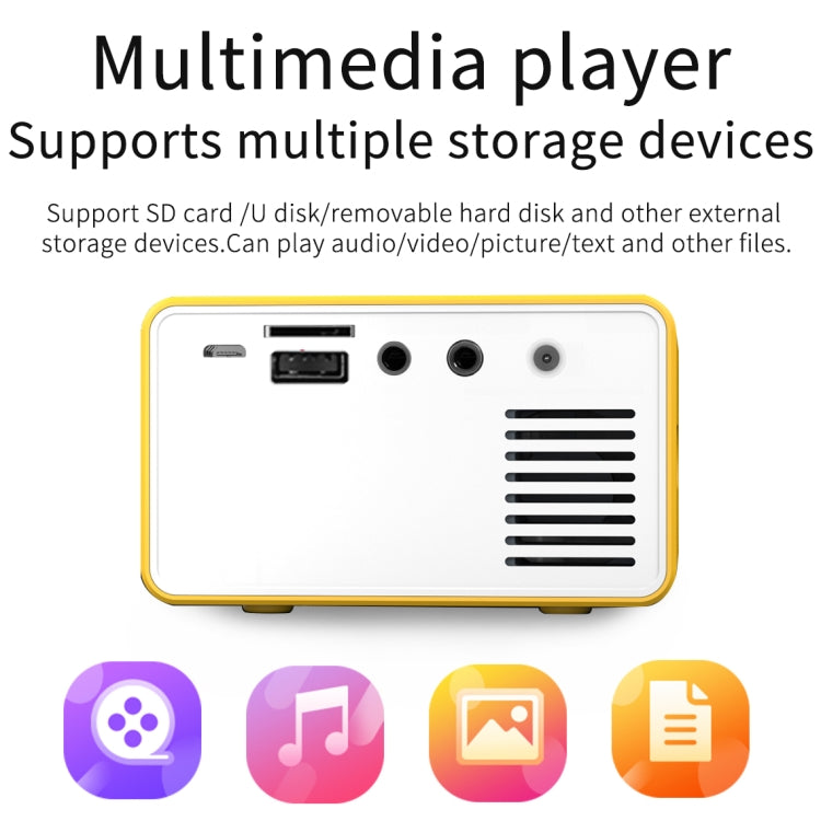T300 25ANSI LED Portable Home Multimedia Game Projector, US Plug(Black) - LED Projector by buy2fix | Online Shopping UK | buy2fix
