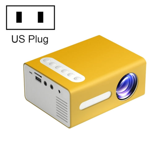 T300 25ANSI LED Portable Home Multimedia Game Projector, US Plug(Yellow) - LED Projector by buy2fix | Online Shopping UK | buy2fix