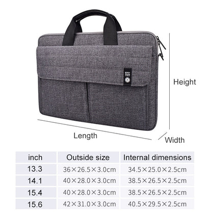 ST08 Handheld Briefcase Carrying Storage Bag without Shoulder Strap for 14.1 inch Laptop(Black) by buy2fix