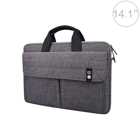 ST08 Handheld Briefcase Carrying Storage Bag without Shoulder Strap for 14.1 inch Laptop(Grey) by buy2fix