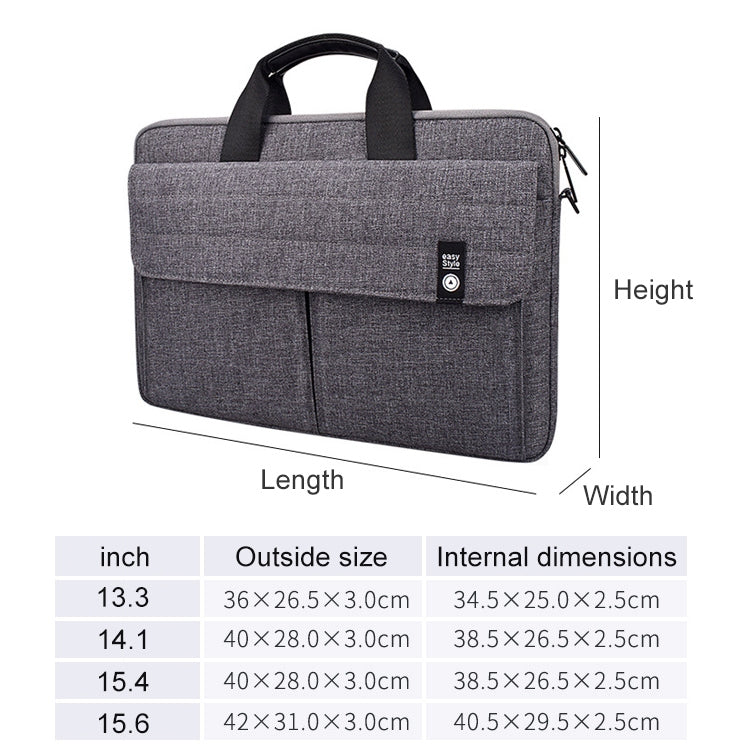 ST08 Handheld Briefcase Carrying Storage Bag with Shoulder Strap for 14.1 inch Laptop(Black) by buy2fix