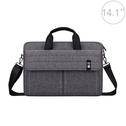 ST08 Handheld Briefcase Carrying Storage Bag with Shoulder Strap for 14.1 inch Laptop(Grey) - 14.1 inch by buy2fix | Online Shopping UK | buy2fix