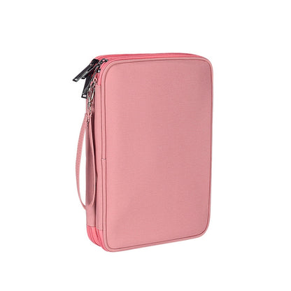SM01 Multi-function Waterproof Double Layer Data Cable Earphone U Disk Digital Accessories Storage Bag, Size: S(Pink) by buy2fix