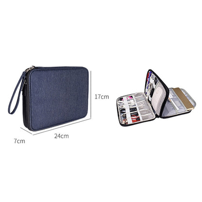 SM01 Multi-function Waterproof Double Layer Data Cable Earphone U Disk Digital Accessories Storage Bag, Size: S(Pink) by buy2fix