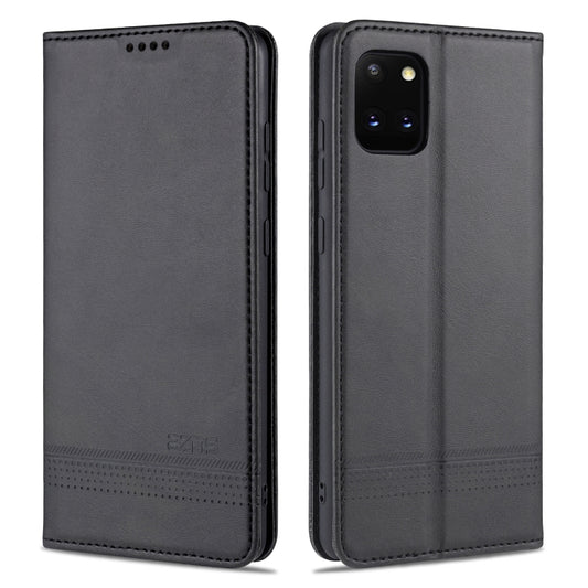 For Samsung Galaxy Note 10 Lite AZNS Magnetic Calf Texture Horizontal Flip Leather Case with Card Slots & Holder & Wallet(Black) - Galaxy Phone Cases by AZNS | Online Shopping UK | buy2fix