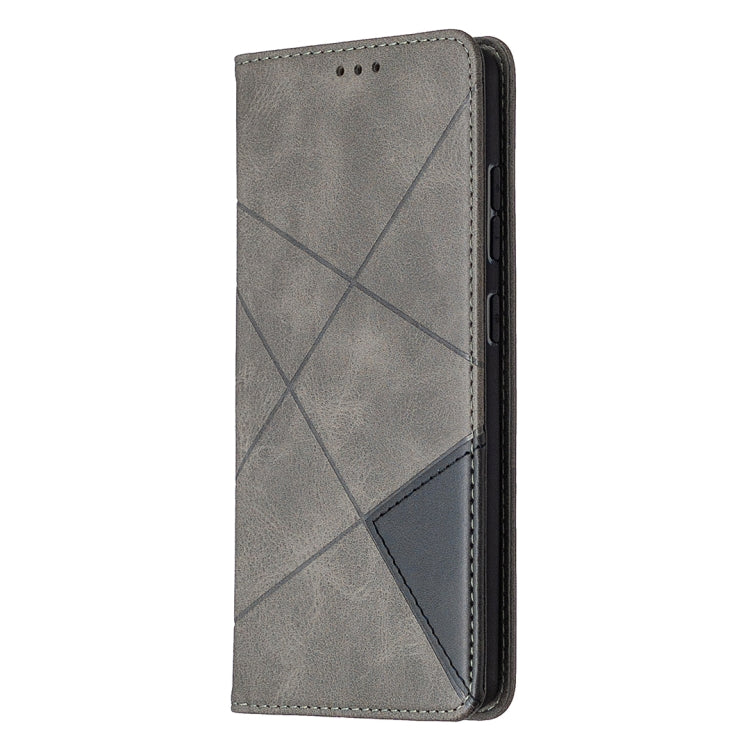 For Samsung Galaxy S20 FE 5G / S20 Lite Rhombus Texture Horizontal Flip Magnetic Leather Case with Holder & Card Slots(Grey) by buy2fix
