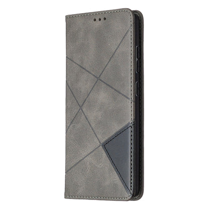 For Samsung Galaxy S20 FE 5G / S20 Lite Rhombus Texture Horizontal Flip Magnetic Leather Case with Holder & Card Slots(Grey) by buy2fix