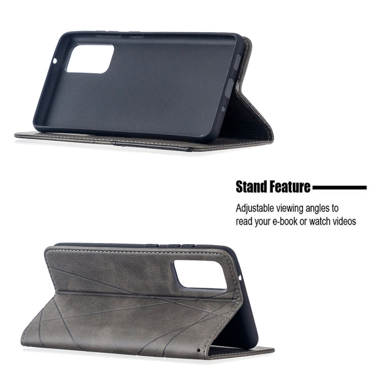 For Samsung Galaxy S20 FE 5G / S20 Lite Rhombus Texture Horizontal Flip Magnetic Leather Case with Holder & Card Slots(Grey) by buy2fix