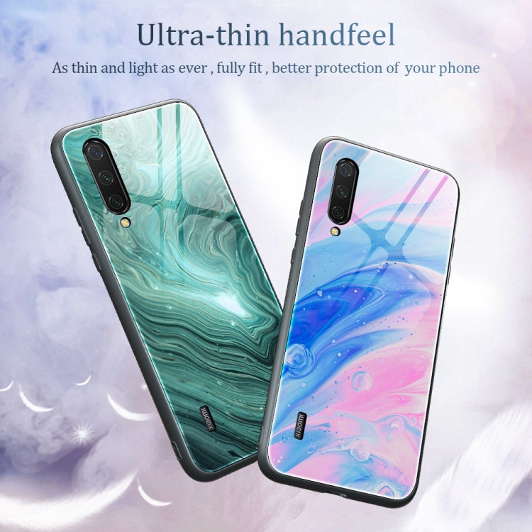 For Xiaomi Mi CC9 / A3 Lite Marble Pattern Glass Protective Case(DL03) - Xiaomi Cases by buy2fix | Online Shopping UK | buy2fix