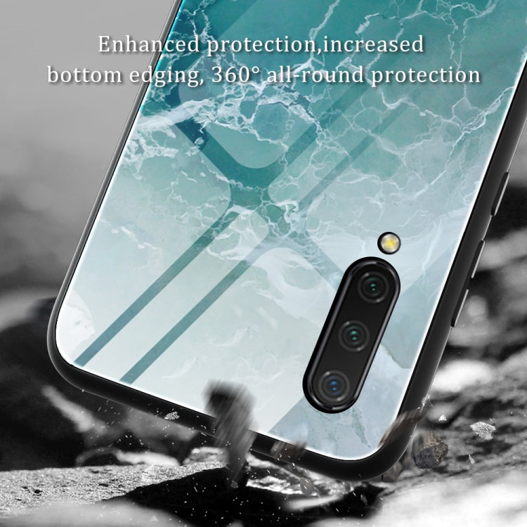 For Xiaomi Mi CC9 / A3 Lite Marble Pattern Glass Protective Case(DL03) - Xiaomi Cases by buy2fix | Online Shopping UK | buy2fix