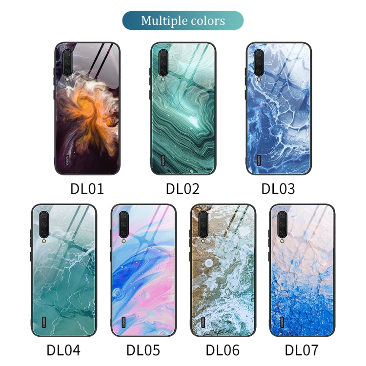 For Xiaomi Mi CC9 / A3 Lite Marble Pattern Glass Protective Case(DL03) - Xiaomi Cases by buy2fix | Online Shopping UK | buy2fix