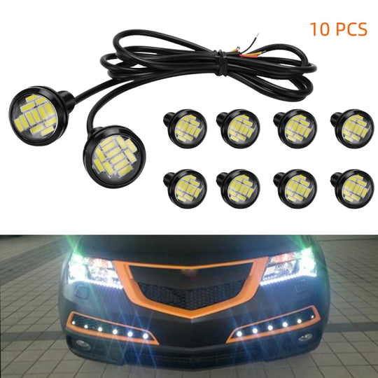 10 PCS 23mm 12LEDs SMD-4014 DC9-80V Motorcycle Eagle Eye Light(White Light)