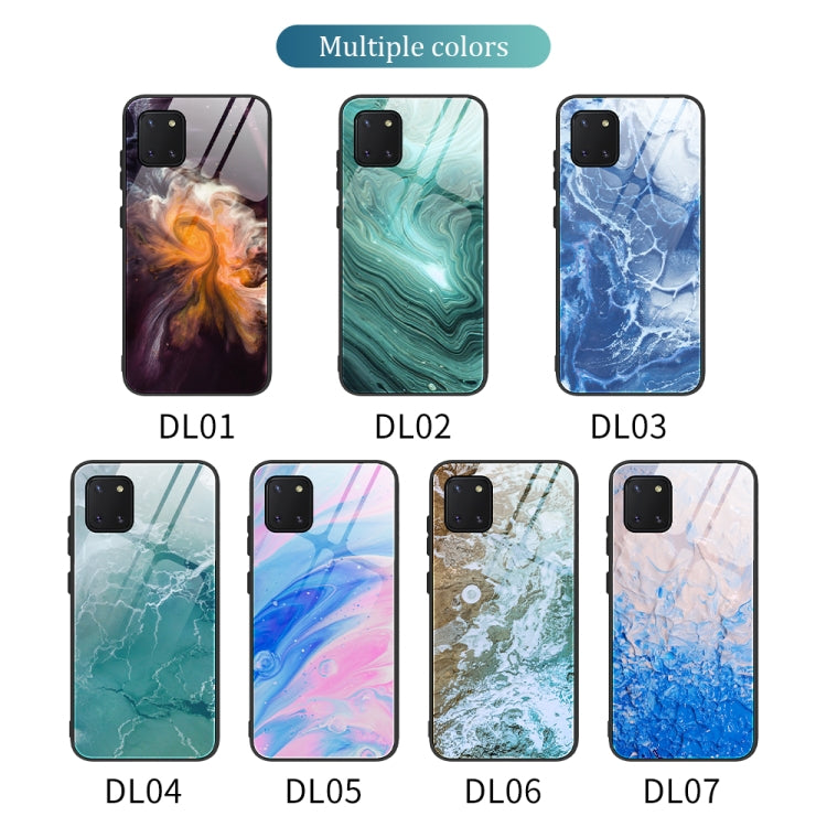 For Samsung Galaxy Note10 Lite / A81 Marble Pattern Glass Protective Case(DL02) by buy2fix