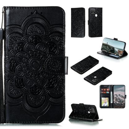For Google Pixel 5 XL / Pixel 4a 5G Mandala Embossed Leather Phone Case (Black) - Google Cases by buy2fix | Online Shopping UK | buy2fix