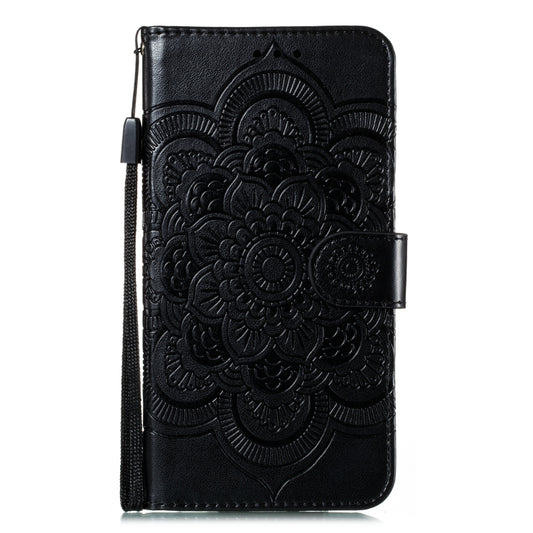For Google Pixel 5 XL / Pixel 4a 5G Mandala Embossed Leather Phone Case (Black) - Google Cases by buy2fix | Online Shopping UK | buy2fix