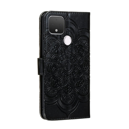 For Google Pixel 5 XL / Pixel 4a 5G Mandala Embossed Leather Phone Case (Black) - Google Cases by buy2fix | Online Shopping UK | buy2fix