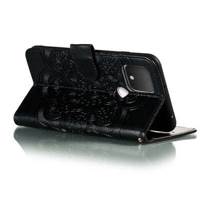 For Google Pixel 5 XL / Pixel 4a 5G Mandala Embossed Leather Phone Case (Black) - Google Cases by buy2fix | Online Shopping UK | buy2fix
