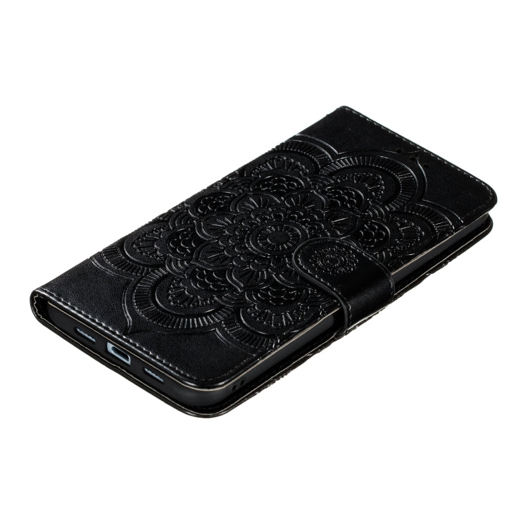 For Google Pixel 5 XL / Pixel 4a 5G Mandala Embossed Leather Phone Case (Black) - Google Cases by buy2fix | Online Shopping UK | buy2fix