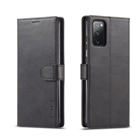 For Samsung Galaxy S20 FE 5G / S20 Lite LC.IMEEKE Calf Texture Horizontal Flip Leather Case, with Holder & Card Slots & Wallet & Photo Frame(Black)