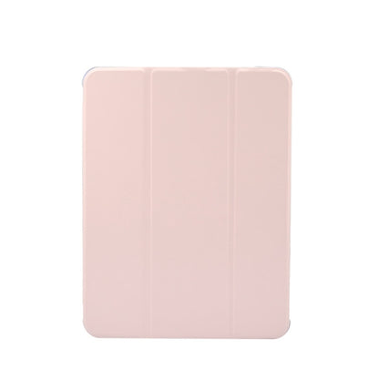 For iPad Air 2022 / 2020 10.9 3-folding Electric Pressed Skin Texture Smart Leather Tablet Case (Light Pink) - iPad Air (2022) / (2020) 10.9 Cases by buy2fix | Online Shopping UK | buy2fix