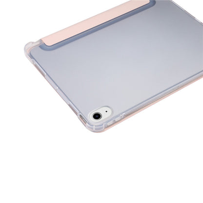 For iPad Air 2022 / 2020 10.9 3-folding Electric Pressed Skin Texture Smart Leather Tablet Case (Light Pink) - iPad Air (2022) / (2020) 10.9 Cases by buy2fix | Online Shopping UK | buy2fix