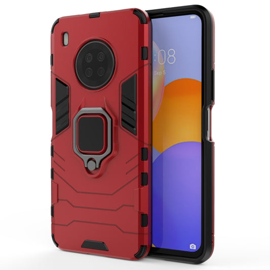For Huawei Y9a PC + TPU Shockproof Protective Case with Magnetic Ring Holder(Red) - Huawei Cases by buy2fix | Online Shopping UK | buy2fix