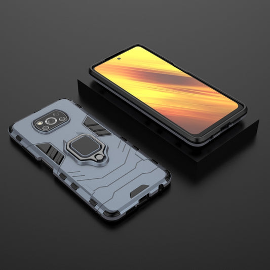 For Xiaomi Poco X3 NFC PC + TPU Shockproof Protective Case with Magnetic Ring Holder(Navy Blue) - Xiaomi Cases by buy2fix | Online Shopping UK | buy2fix