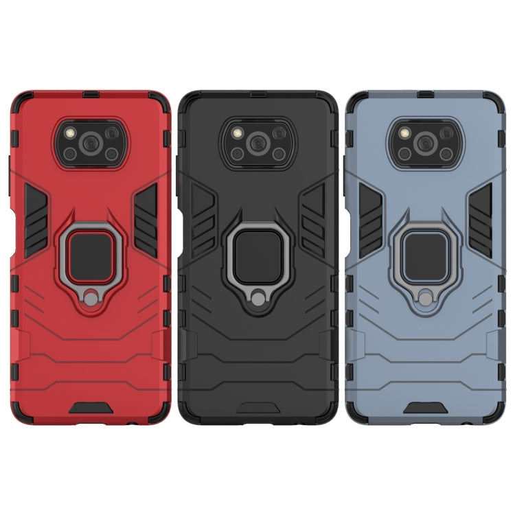 For Xiaomi Poco X3 NFC PC + TPU Shockproof Protective Case with Magnetic Ring Holder(Navy Blue) - Xiaomi Cases by buy2fix | Online Shopping UK | buy2fix