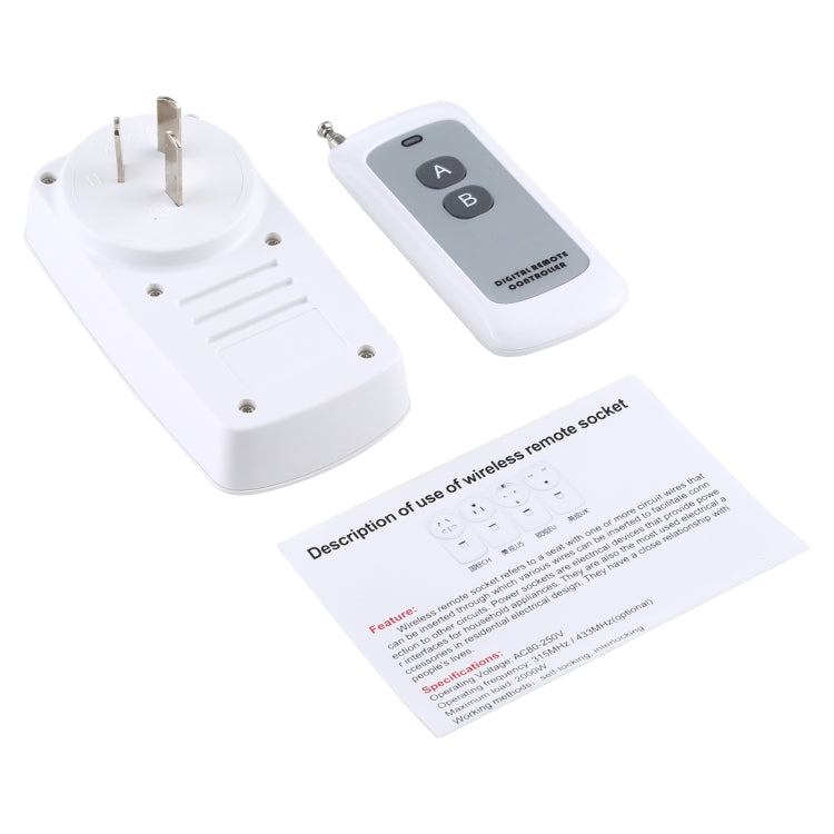 AK-DL220 220V Smart Wireless Remote Control Socket with Remote Control, Plug Type:AU Plug - Smart Socket by buy2fix | Online Shopping UK | buy2fix