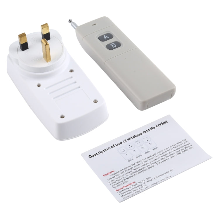 AK-DL220 220V Smart Wireless Remote Control Socket with Remote Control, Plug Type:UK Plug - Smart Socket by buy2fix | Online Shopping UK | buy2fix
