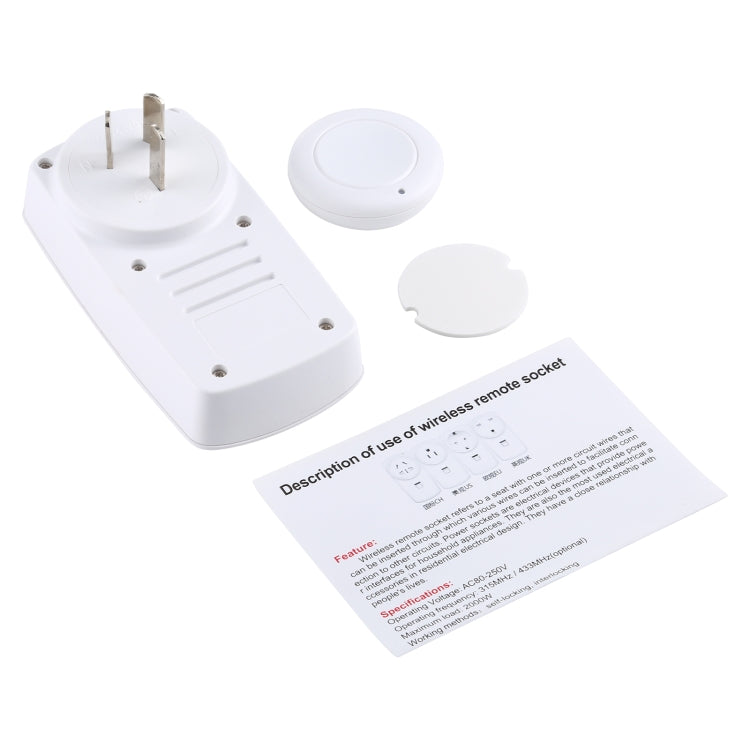 AK-DL220 220V Smart Wireless Remote Control Socket with Remote Control, Plug Type:AU Plug - Smart Socket by buy2fix | Online Shopping UK | buy2fix