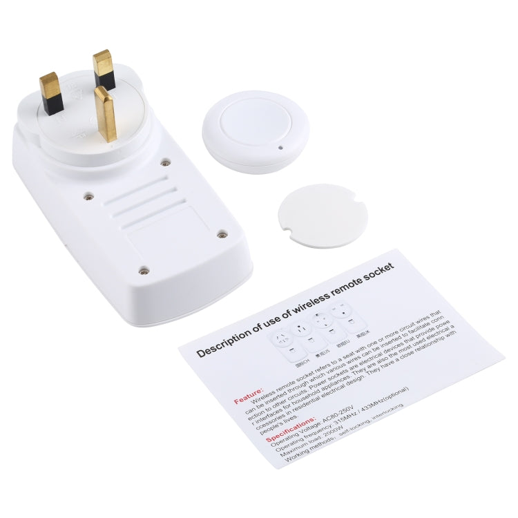 AK-DL220 220V Smart Wireless Remote Control Socket with Remote Control, Plug Type:UK Plug - Smart Socket by buy2fix | Online Shopping UK | buy2fix