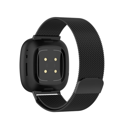 For Fitbit Versa 3 / Fitbit Sense Magnetic Milano Watch Band, Size:Large Size(Black) - Watch Bands by buy2fix | Online Shopping UK | buy2fix