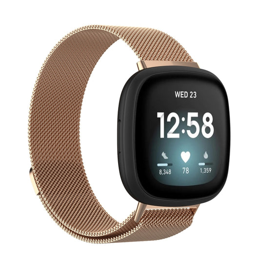 For Fitbit Versa 3 / Fitbit Magnetic Milano Watch Band, Size:Small Code(Rose Gold) - Watch Bands by buy2fix | Online Shopping UK | buy2fix