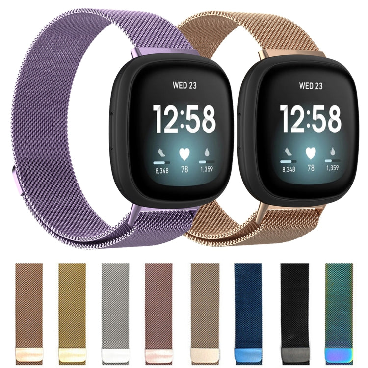 For Fitbit Versa 3 / Fitbit Magnetic Milano Watch Band, Size:Small Code(Rose Gold) by buy2fix